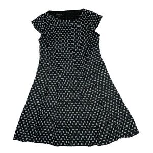 JONES NEW YORK Black White Polka Dot Short Sleeve Dress Women's Size 14W